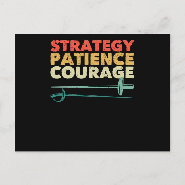 Carte Postale Stratégie d'escrime fleuret épée sabre (Devant)