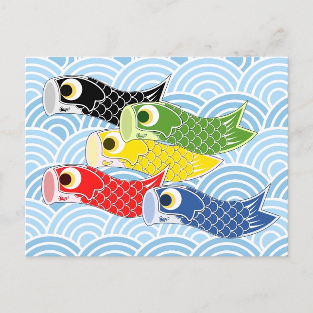 Carte Postale Streamers à carpe Kodomo-no-hi (Devant)