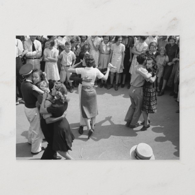 Carte Postale Street Dance, Crowley, Louisiane, années 1930 (Devant)