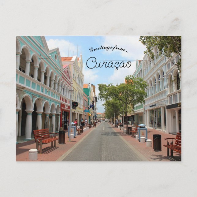 Carte Postale Street in Punda District Willemstad Curacao (Devant)