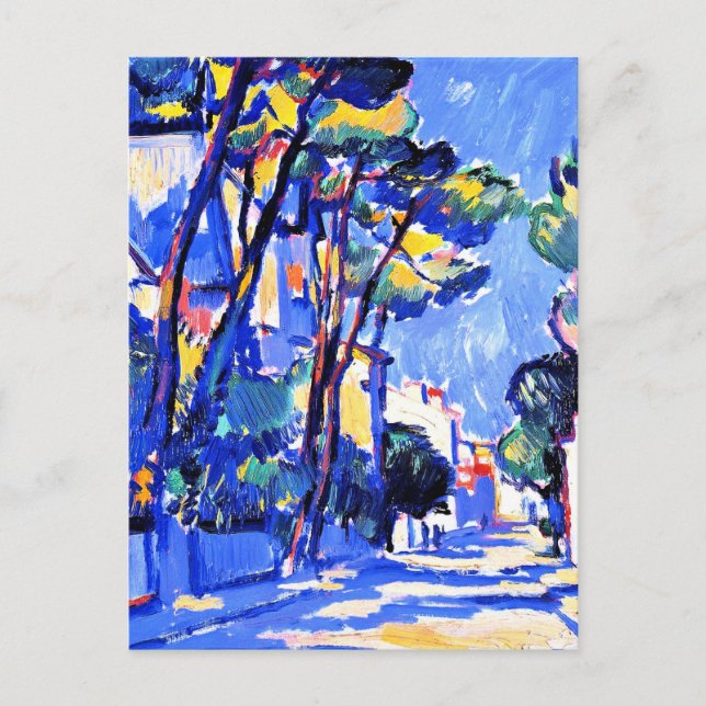 Carte Postale Street Scene, France, 1910 peinture de paysage, (Devant)