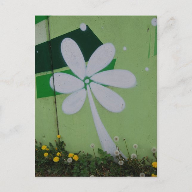 Carte Postale Streetart Postkarte Blumen-Graffiti (Devant)