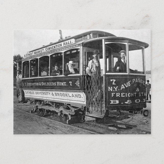 Carte Postale Streetcar à Washington D.C., 1890 (Devant)