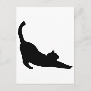 Carte Postale Stretting Black Cat Silhouette
