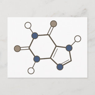 Carte Postale structure moléculaire de la caféine