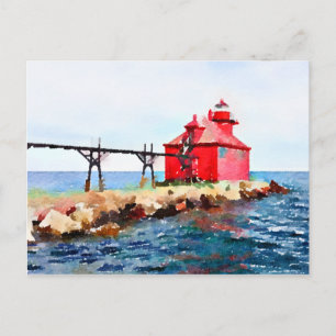 Carte Postale Sturgeon Bay, Wisconsin Phare Pierhead