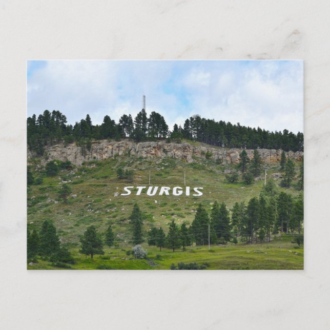 Carte Postale Sturgis Hillside Sign, Dakota du Sud (Devant)