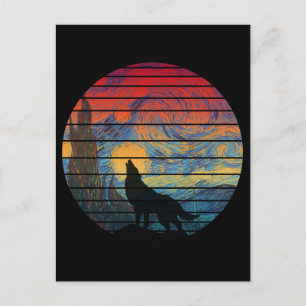 CARTE POSTALE STYLE ABSTRAIT HURLEMENT DE LOUP