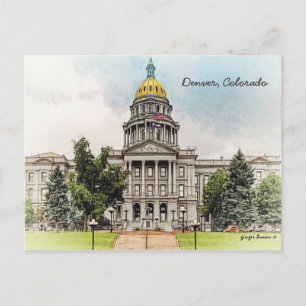 Carte Postale Style ancien, Colorado State Capitol Bldg, Denver,