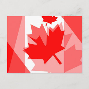 Carte Postale Style canadien Feuille d'érable rouge en couches C