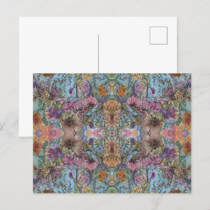 Carte Postale Style Chic Flower Garden aquarelle peinture