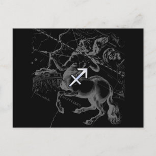 Carte Postale Style Chrome Sagittarius Zodiac Connexion Hevelius