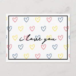 Carte Postale Style Cœurs Mignons 1