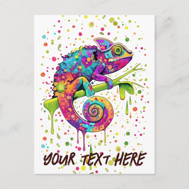 Carte Postale Style d'aquarelle des teintures Chameleon (Devant)