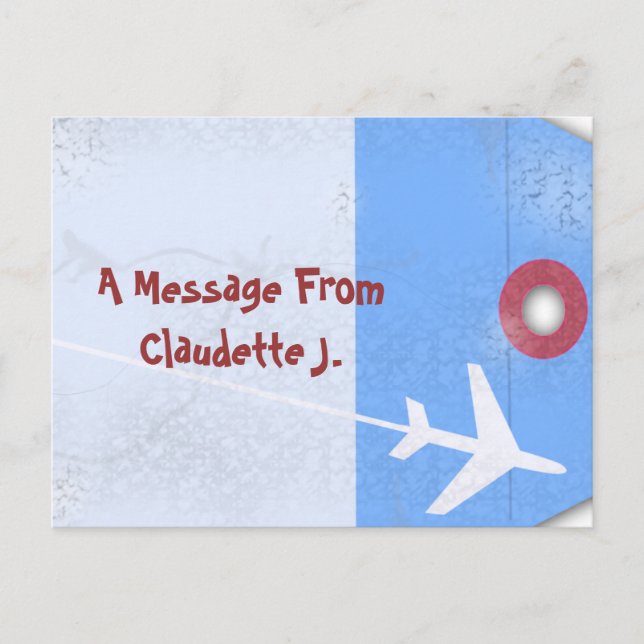 Carte Postale Style de balise de bagage (Devant)