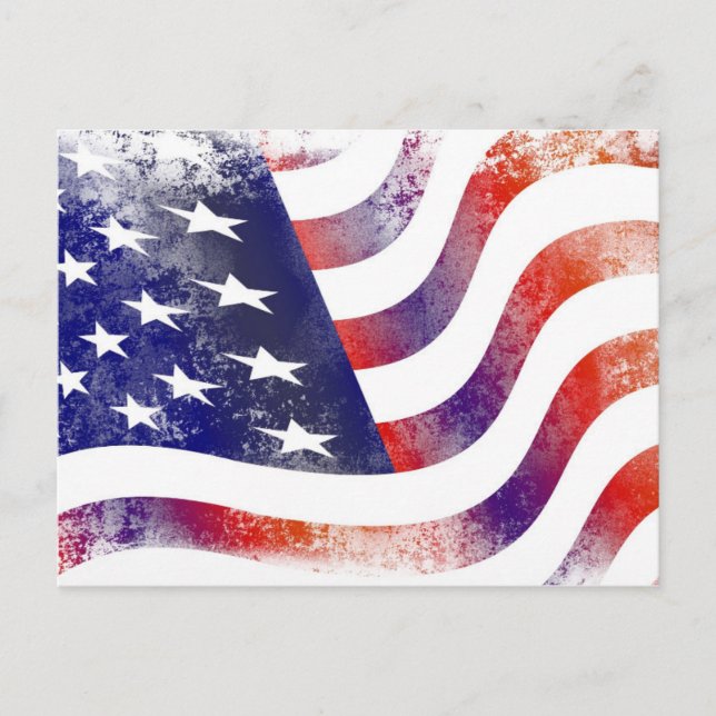 Carte Postale Style de Grunge Patriotique Faded American Drapeau (Devant)