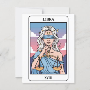 Carte Postale Style de Tarot de l'illustration du ziodac de Libr