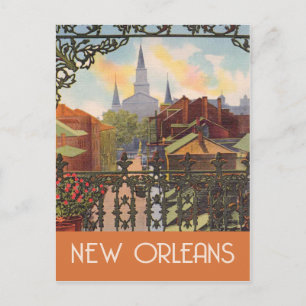 Carte Postale Style de voyage vintage de la Nouvelle-Orléans