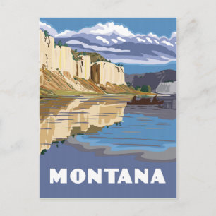 Carte Postale Style de voyage vintage Montana
