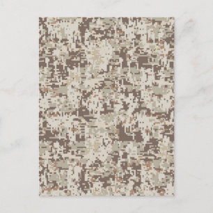 Carte Postale Style Désert Camouflage Numérique Décor Beige