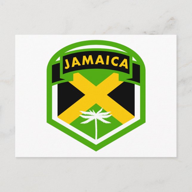 Carte Postale Style du logo du drapeau jamaïcain (Devant)