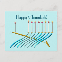 Carte Postale Style du milieu du siècle Chanukah Menorah