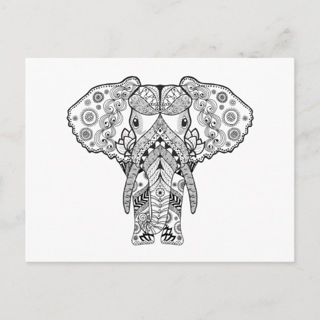 Carte Postale Style Elephant (Devant)