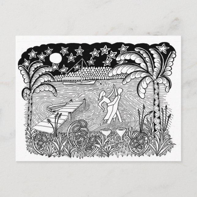 Carte Postale Style Plage Dancing (Devant)