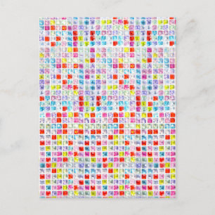 Carte Postale Style Rhinestones en mosaïque multicolore