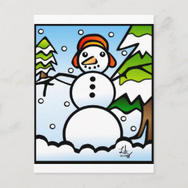 Carte postale style Snowman Tiffany
