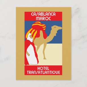 Carte Postale Style vintage années 1920 Casablanca publicité de 