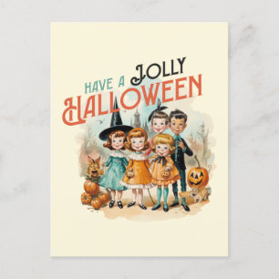 Carte Postale Style vintage "Avoir une Halloween joyeuse"