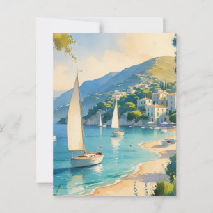 Carte Postale Style vintage Côte d'Azur Voyage en France