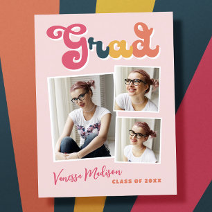 Carte Postale Style Vintage tendance 3e année Collage photo