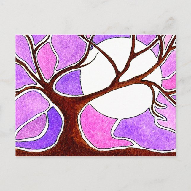 Carte Postale Stylet aquarelle et arbre d'encre (Devant)