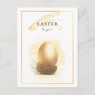 Carte Postale Stylish Golden Egg Happy Easter Pencil Art
