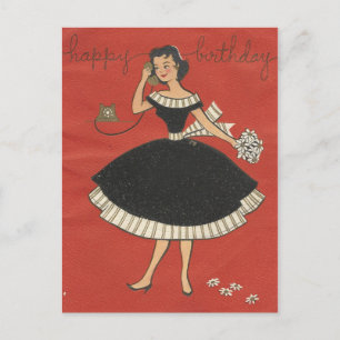 Carte Postale Stylish Vintage Birthday Card
