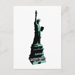 Carte Postale Stylo Statue Liberty Green