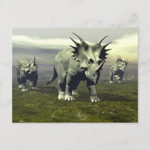 Carte Postale Styracosaurus dinosaures - rendu 3D