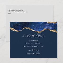Carte Postale Sublime Agate Blue Gold MARIAGE SUITE