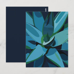 Carte Postale Succulentes Agave Bleu Cactus Succulentes