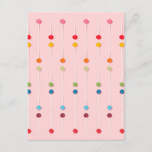 Carte Postale Suckers Lollypop Candy Rainbow