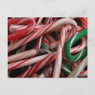 Carte Postale Sucres de canne Noël Vacances Blanc Vert et Rouge