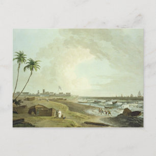 Carte Postale Sud-Est Vue sur Fort St. George, Madras, plaque