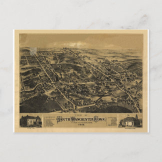 Carte Postale Sud Manchester Connecticut en 1888