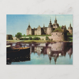 Carte Postale Suède vintage, château médiéval de Kalmar,
