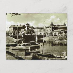 Carte Postale Suède vintage, port de Malmo