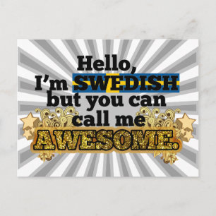Carte Postale Suédois, mais appelez-moi Awesome