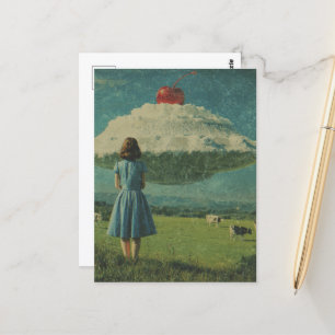 Carte Postale Sueur surréaliste Ufo dans un pâturage laitier