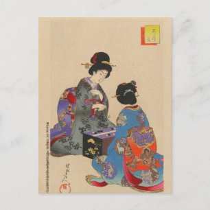Carte Postale Sugoroku jeu par Toyohara Chikanobu